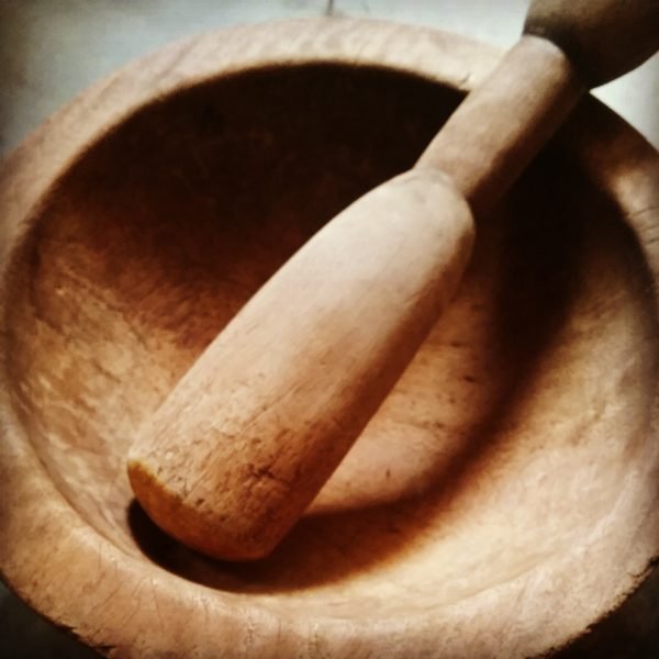 Wooden Mortar And Pestle