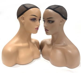 Realistic Female Mannequin Head With Shoulder Display Manikin Head Bust for Wigs,Makeup,Beauty Accessories Displaying